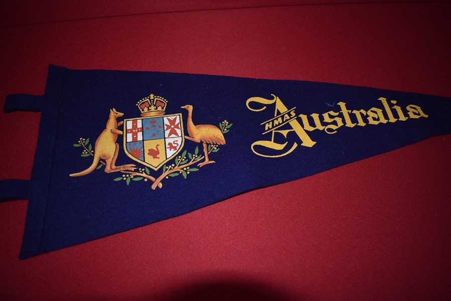 WW2 AUSTRALIAN NAVY PENNANT HMAS AUSTRALIA-SOLD